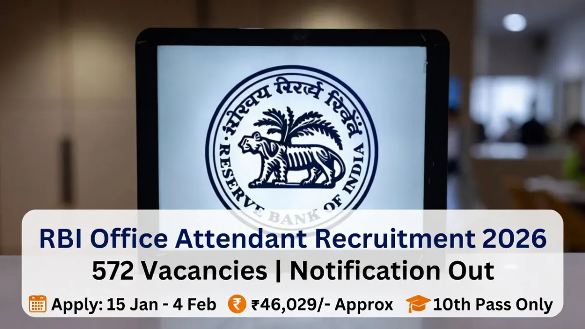 RBI Office Attendant Recruitment 2026: Complete Guide to 572 Vacancies (Notification PDF Out!)