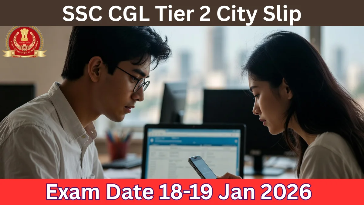 SSC CGL Tier 2 City Slip 2026 OUT | Check at ssc gov in | Exam Date 18-19 Jan 2026